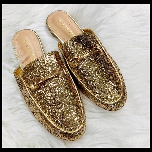 glitter mule shoes
